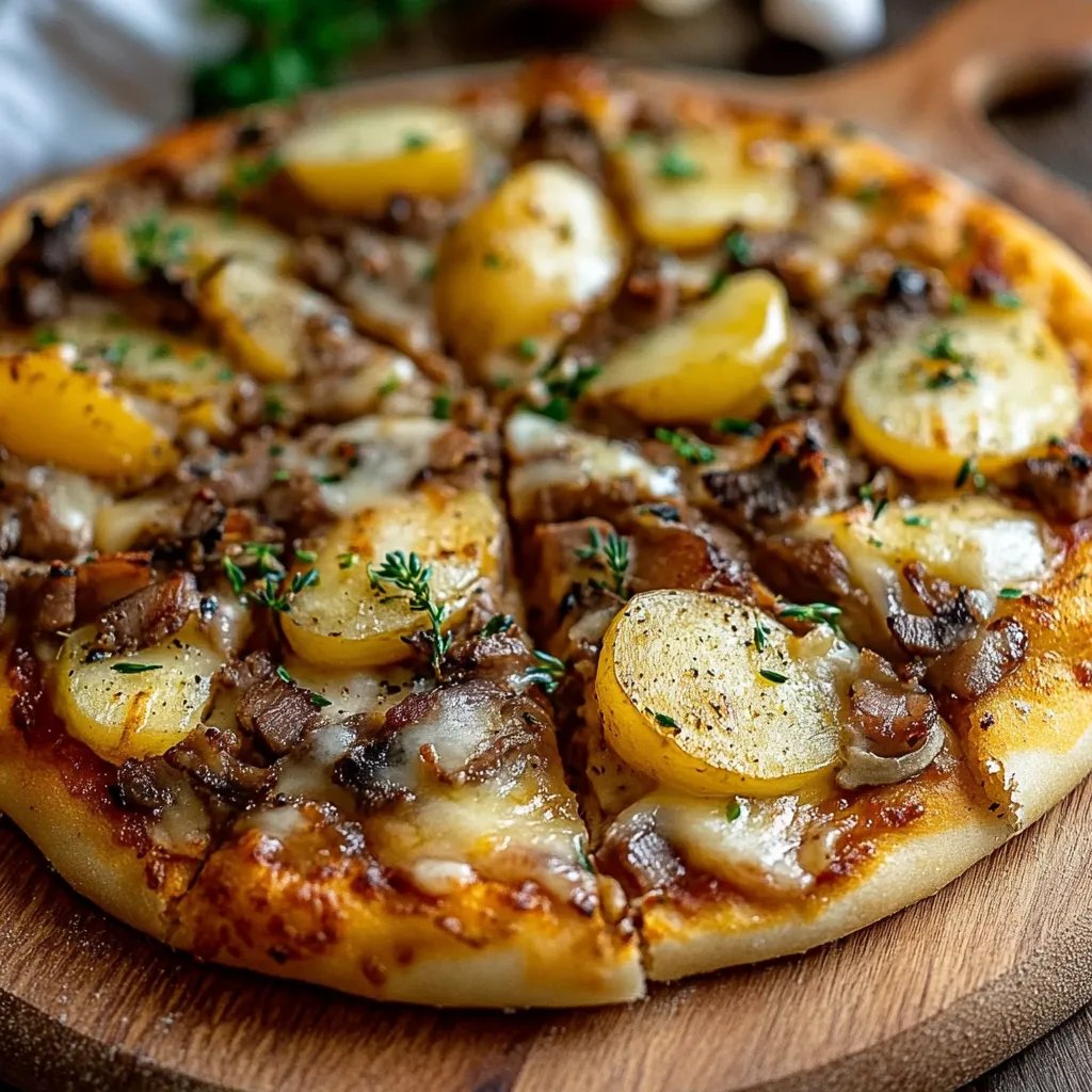 Kartoffelpizza mit Hackfleisch