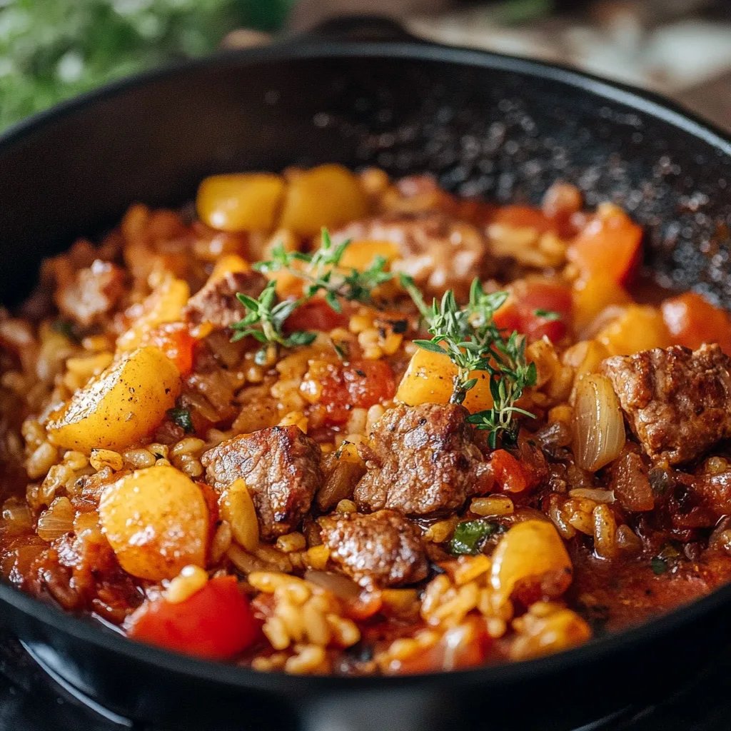Paprika-Reis-Pfanne mit Hackfleisch