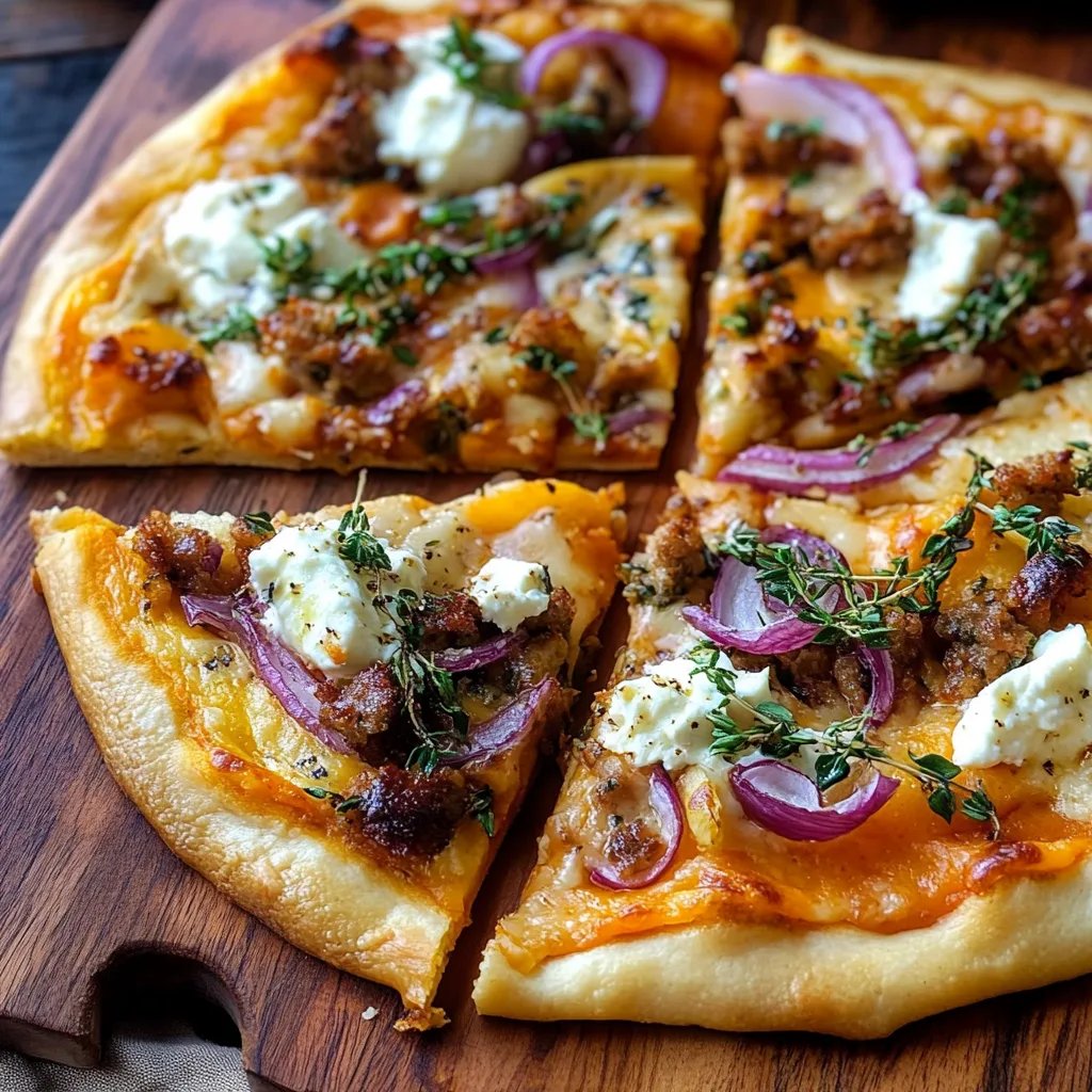 Kürbis-Flammkuchen mit Feta