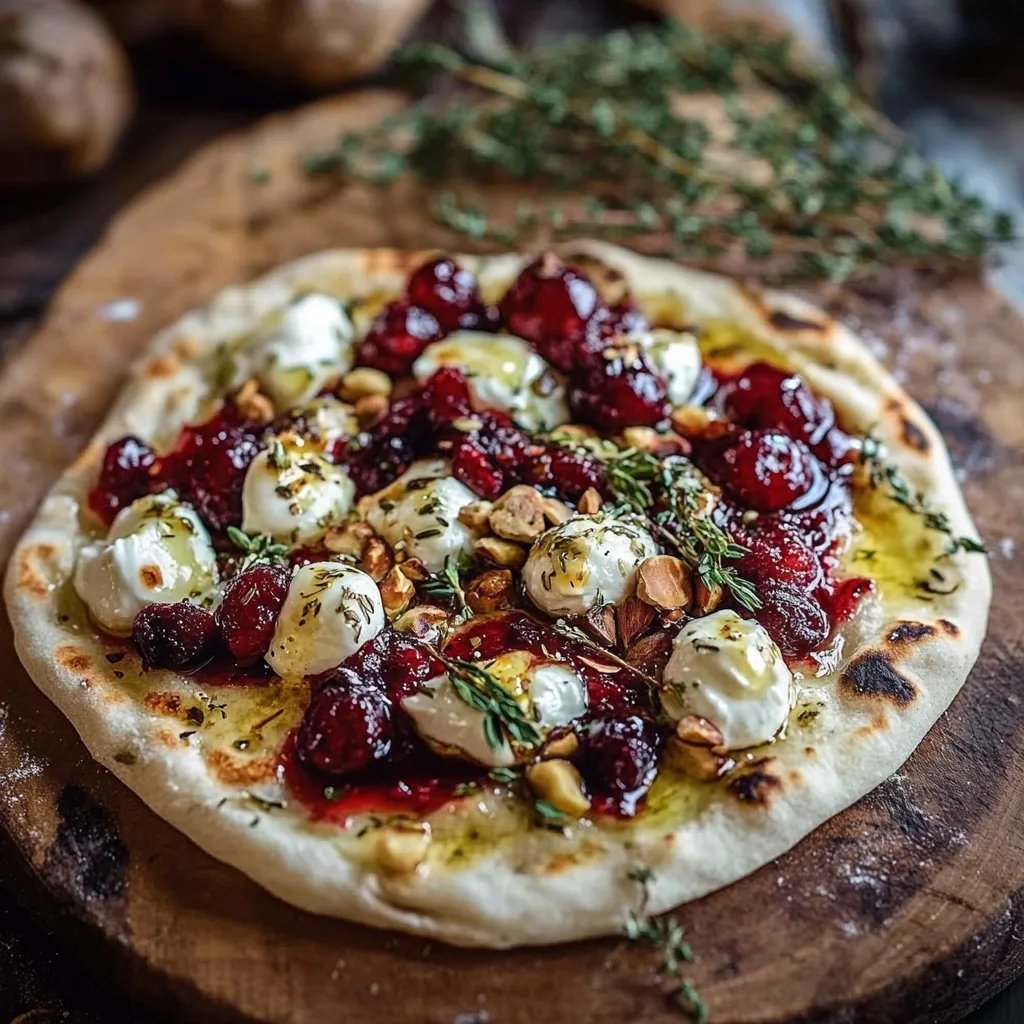 Cranberry-, Brie- und Pistazien-Naan-Bissen