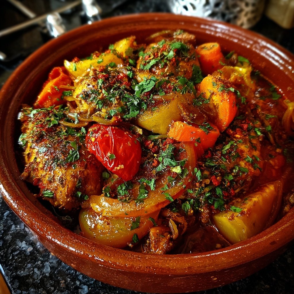 Internationale Küche Marokkanisches Hähnchen-Tagine
