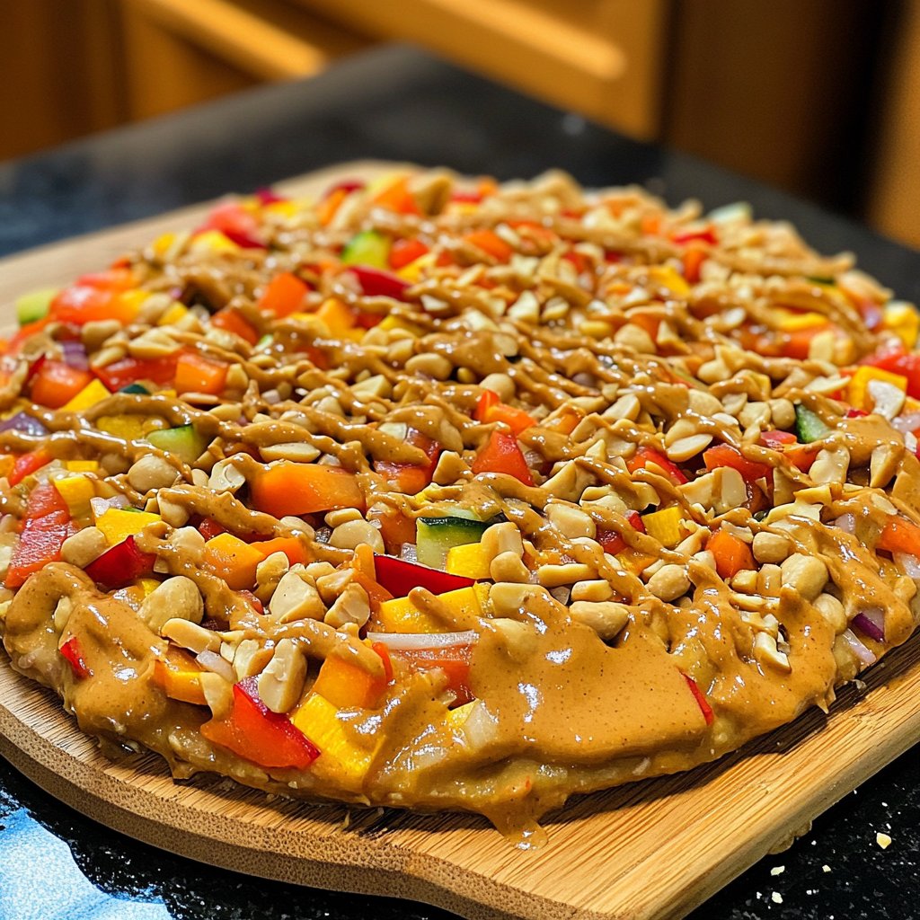 Gemüsepfanne mit Erdnusssauce