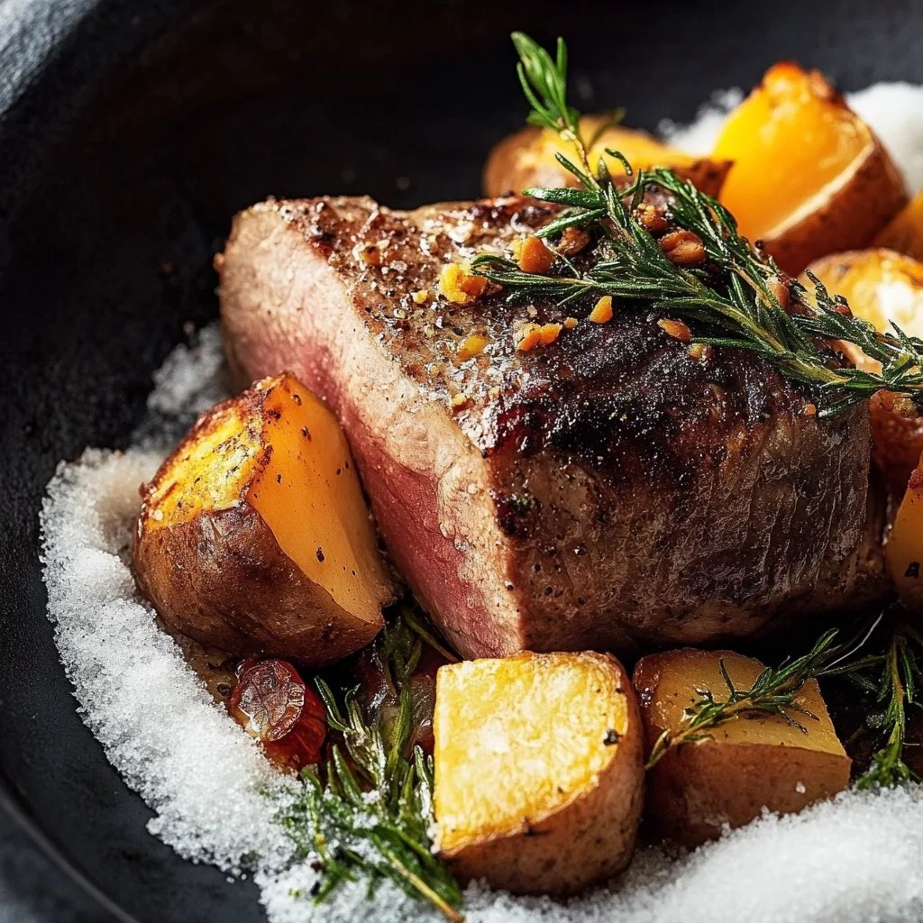 Rinderfilet in Salzkruste mit Trüffelkartoffelpüree