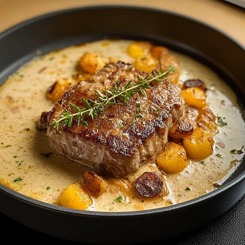 Rinderfilet in Zwiebelsahnesauce