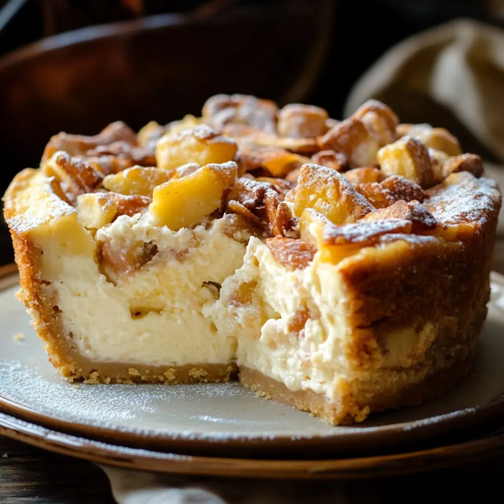 Bratapfel-Cheesecake mit Zimtsreusel