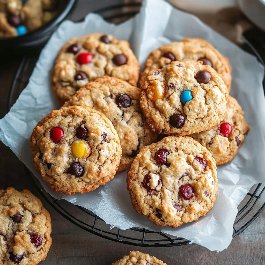 M&M-Cookies mit Haferflocken und Cranberrys